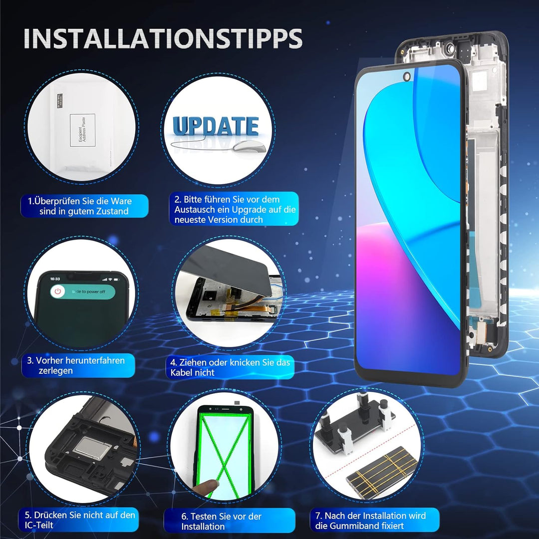 RongZy Kompatibel mit Xiaomi Redmi Note 11/2201117TG/2201117TI/2201117TY/2201117TL Ersatz Bildschirm