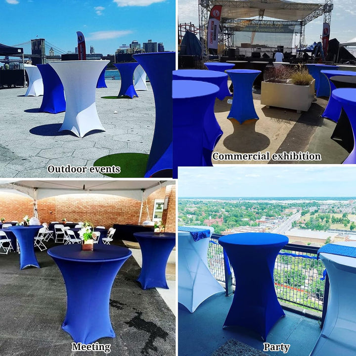3er-Set Stretch Stehtisch Husse für Bistrotisch Ø 80-85 cm Elegante,Verstärkung im Fussbereich,40°C