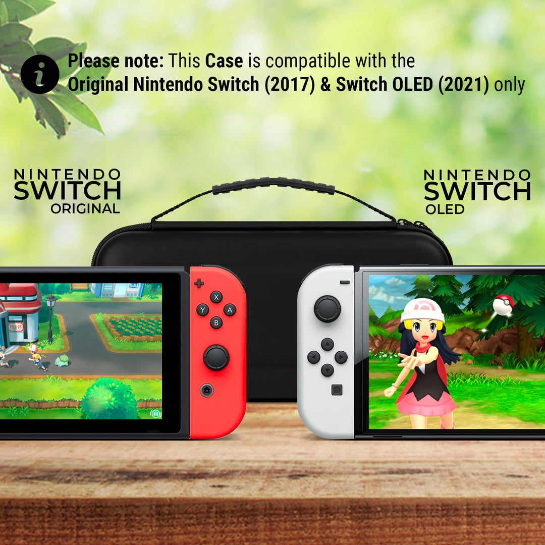 Orzly Tragetasche Kompatibel mit Nintendo Switch und New Switch OLED-Konsole - Schwarze schützende H