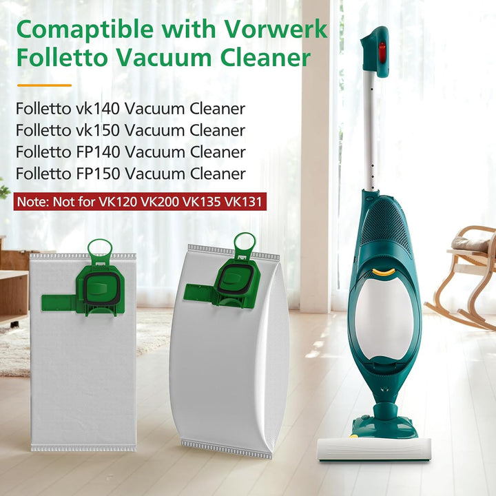 15x Staubsaugerbeutel für Vorwerk Staubsauger Kobold VK140 VK150 - Grün