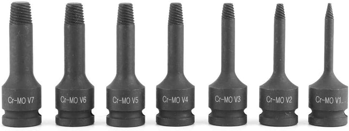 7 Stück Schraubenausdreher Set Profi, 12,5 Mm 1/2 Zoll Vierkantkopf Beschädigter Schraubenauszieher