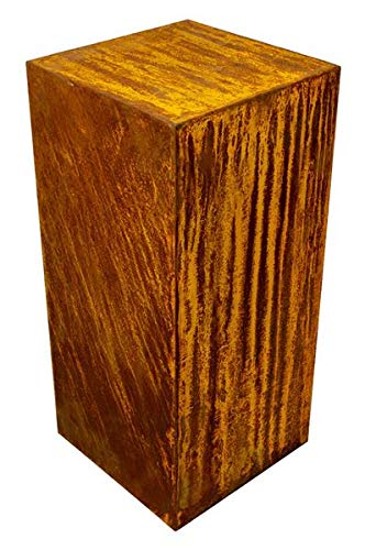 Manufaktur-Lichtbogen Rost Säule 60 x 27 x 27 cm quadratisch Edelrost Gartendeko, 60 x 27 x 27 cm