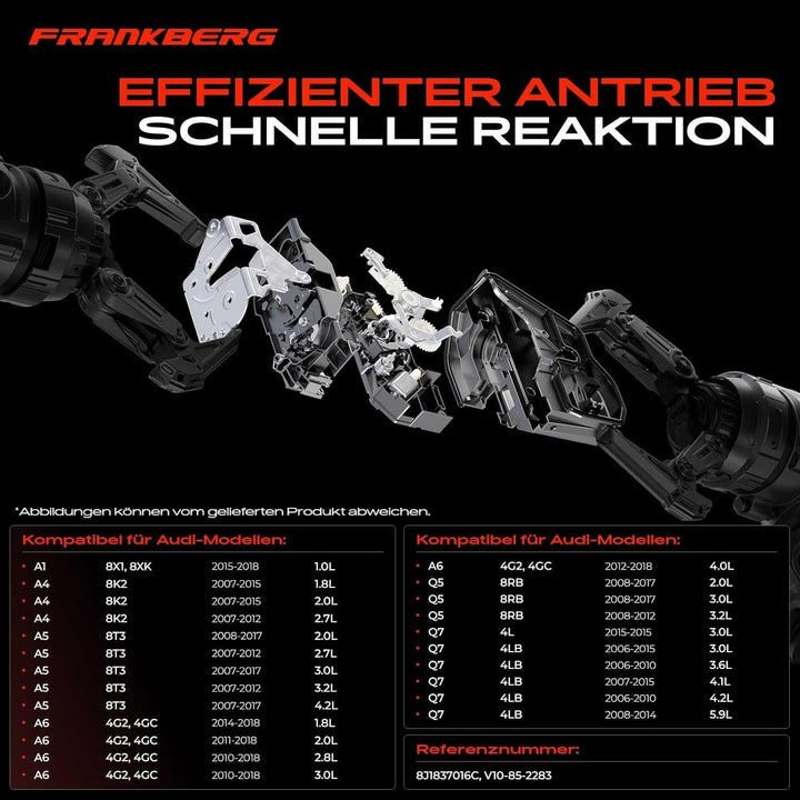 Frankberg 1x Türschloss Stellmotor Vorne Rechts Kompatibel mit A1 8X1 8XK 2010-2018 A4 8K2 8K5 8KH B