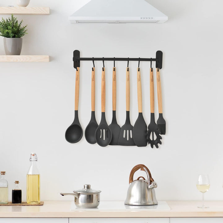 joeji's Kitchen Hakenleiste Küche - Küchenstange - Starker Selbstklebend 3M Ohne Bohren - Küchenleis
