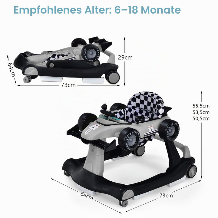 LIFEZEAL Lauflernhilfe Baby Höhenverstellbar &amp; Klappbar, 3 in 1 Babywalker, Baby Gehfrei ab 6 Monate