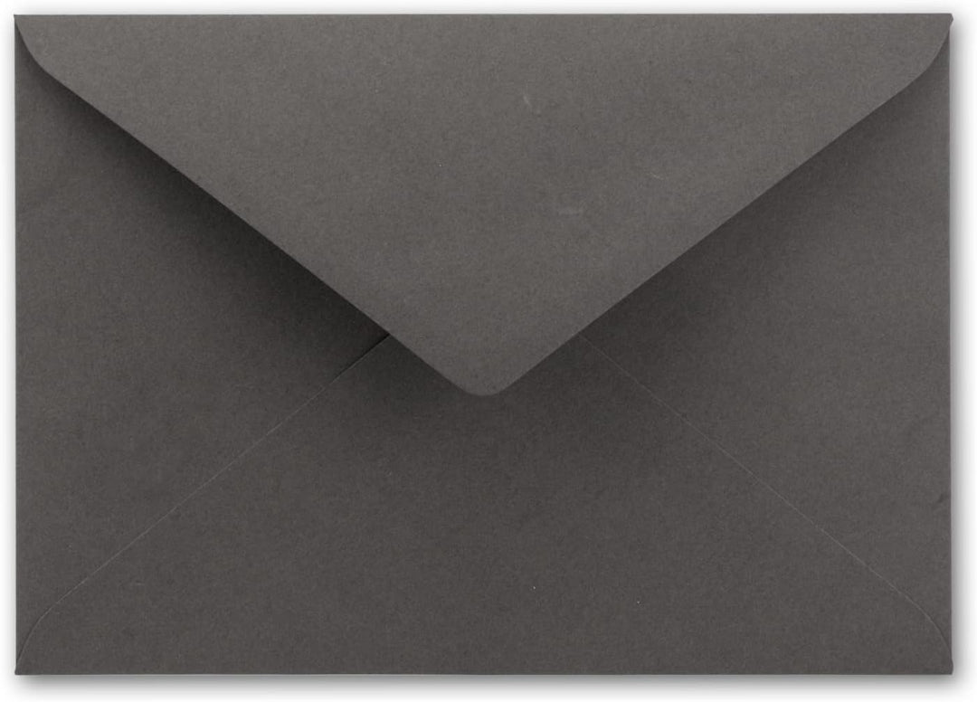 50x metallic Gold-gefütterte Brief-Umschläge DIN C5, anthrazit - 156 x 220 mm - Nassklebung mit spit