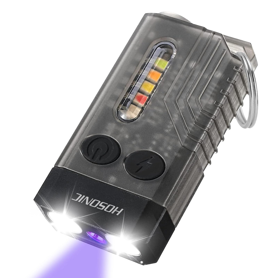 HOSONIC E9 Mini Taschenlampe LED Aufladbar 1000 Lumens, 365nm UV Klein Taschenlampen SchlüSselanhäNg