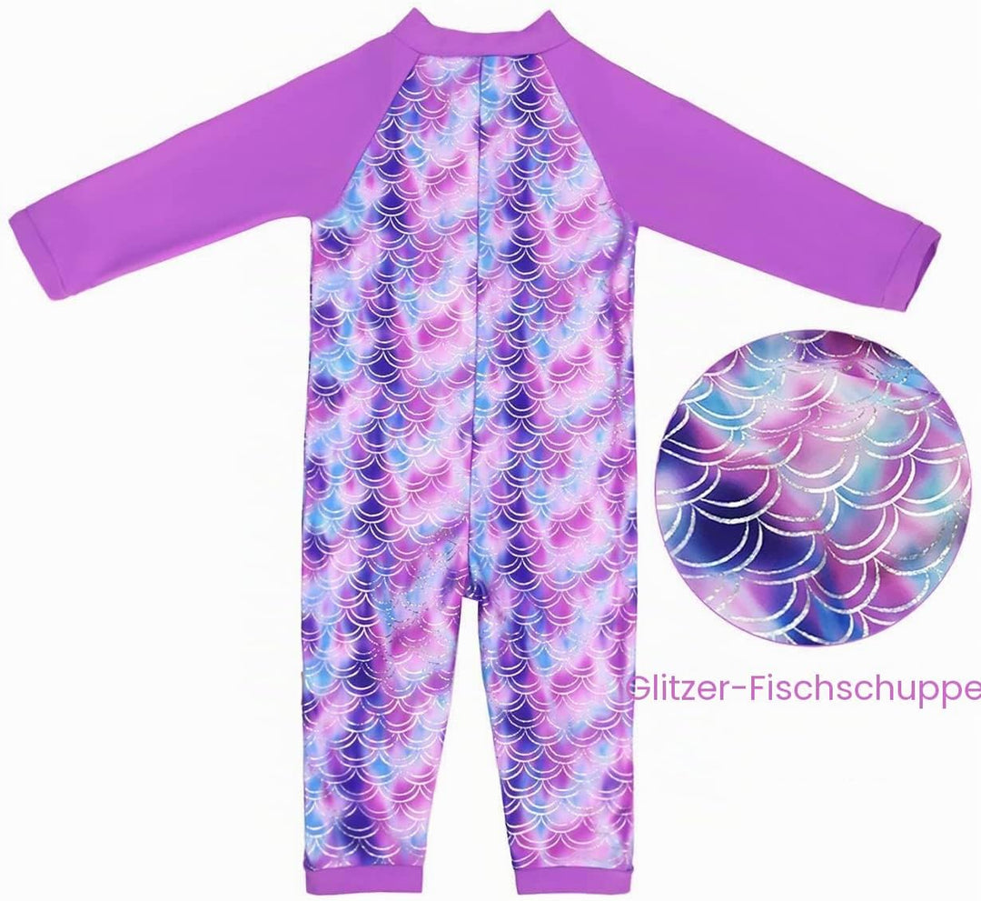 weVSwe Baby Mädchen Langarm Badeanzug UV-Schutz UPF 50+ Einteiler mit Kleinkind Sonnenhut Flap Cap 0