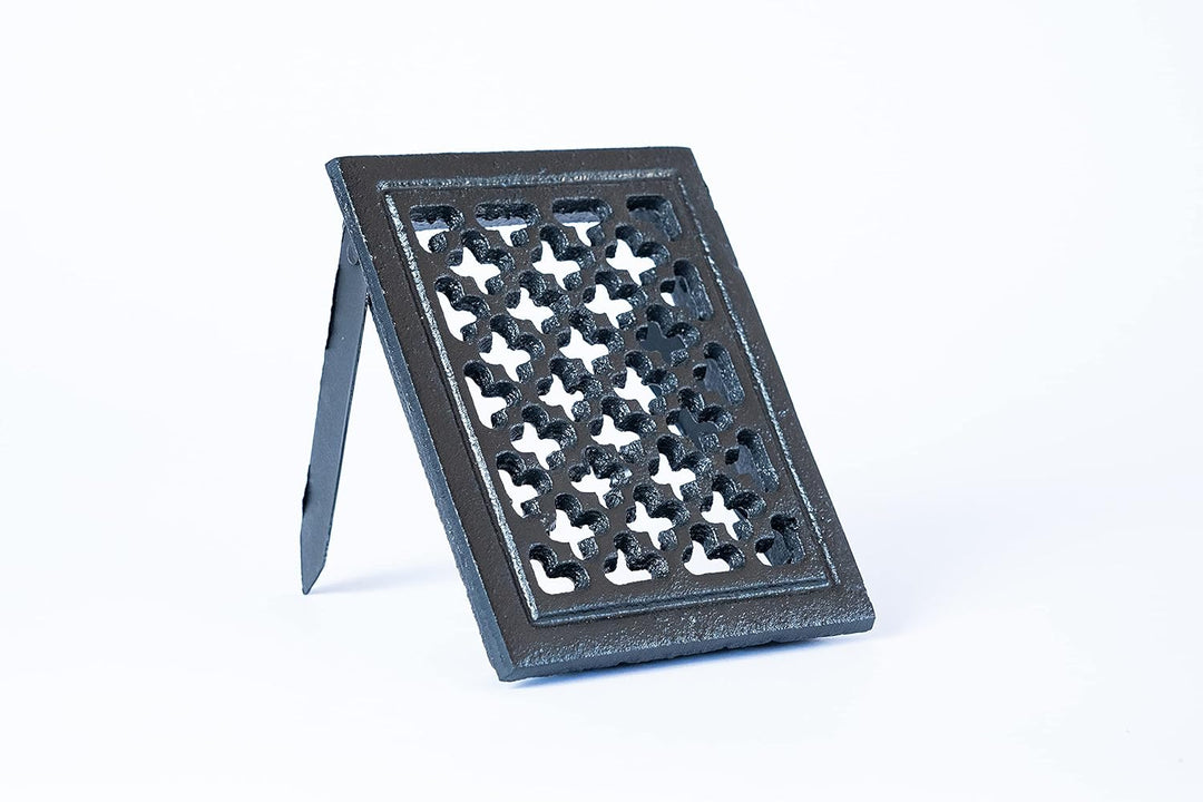 SEZAM Lüftungsgitter aus Gusseisen 15,5 x 2,3 x 12 cm, für Kachelöfen, Holzbacköfen & Kamine - Warml