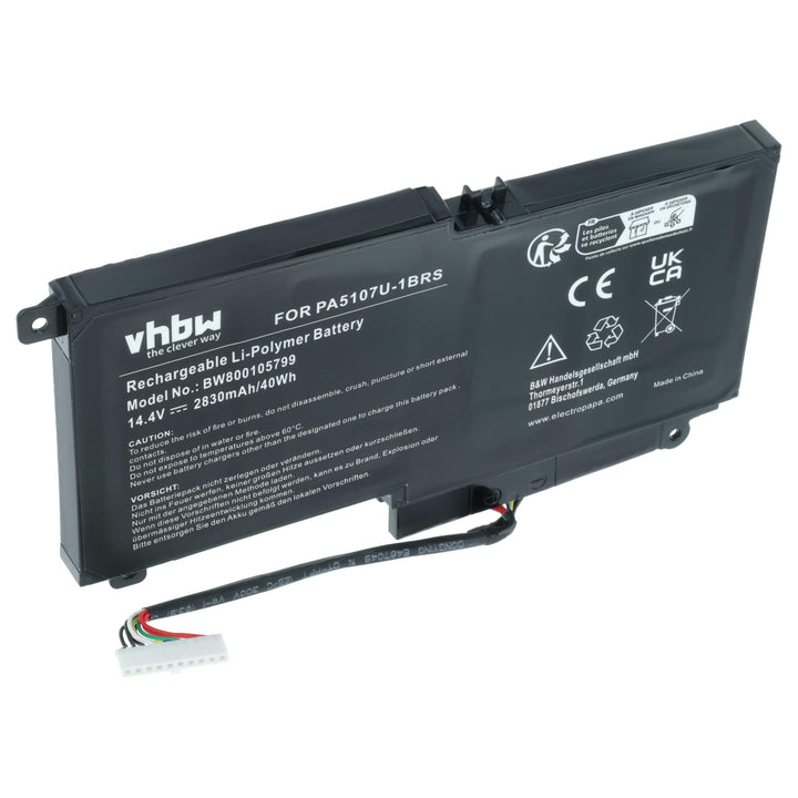 vhbw Akku kompatibel mit Toshiba Satellite P50-B-118, P50-B-119, P50-B-11G, P50-B-11L, P50-B-11P Not