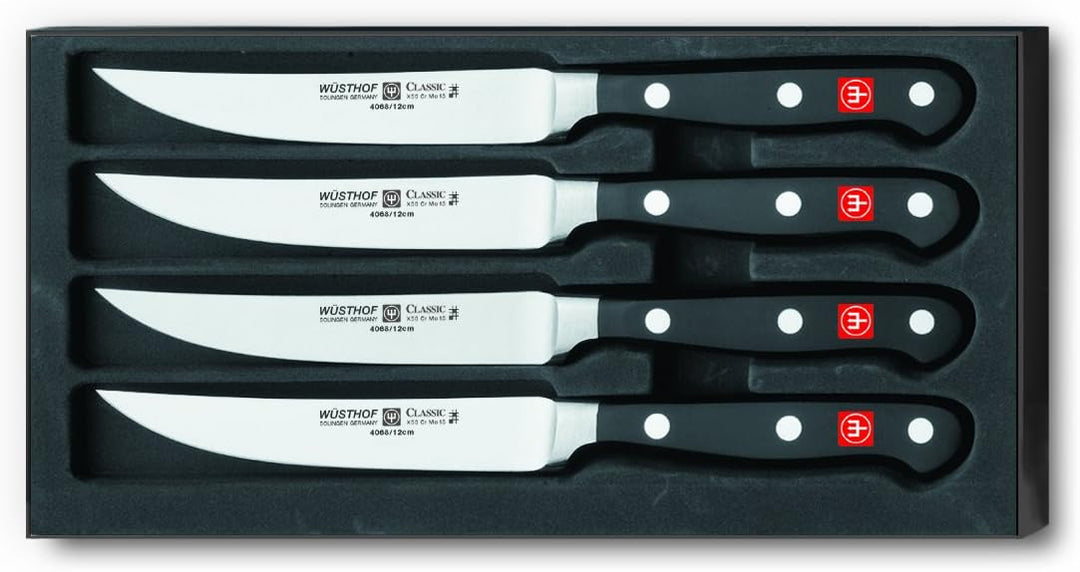 Wüsthof Steakmesser-Satz 4-teilig, Classic (9731), 12 cm Klingenlänge, geschmiedet, rostfreier Edels