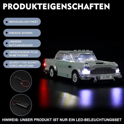 Led Licht Set für Lego Speed Champions 007 Aston Martin DB5, Led Beleuchtungs Set für Lego 76911, Kr