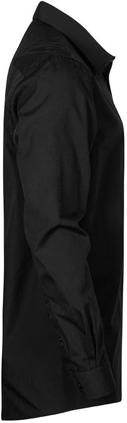 Business Langarm-Hemd Herren, Schwarz, XL