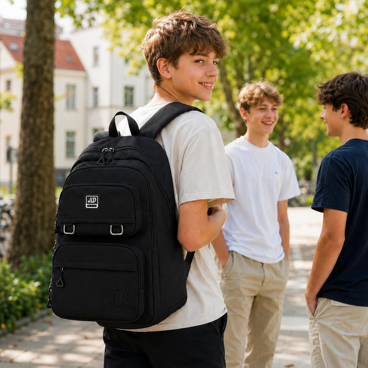 JANSBEN Wasserdichter Schulrucksack für Mädchen &amp; Jungen, Mehrfachfach-Rucksack für Schule &amp; Reisen,