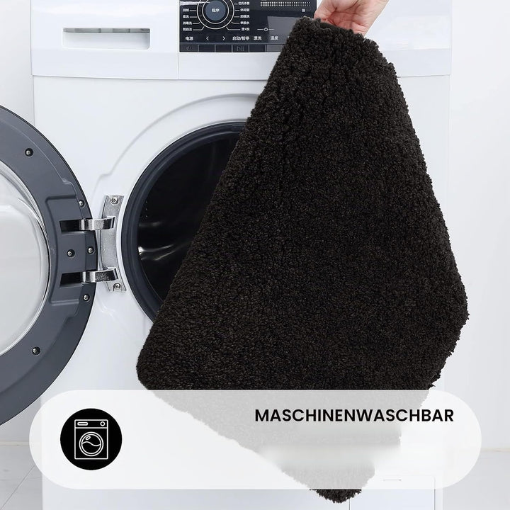 Homaxy Badezimmerteppich Set 2 teilig Badematte rutschfest Waschbar Weiche Hochflor Badteppich Flaus