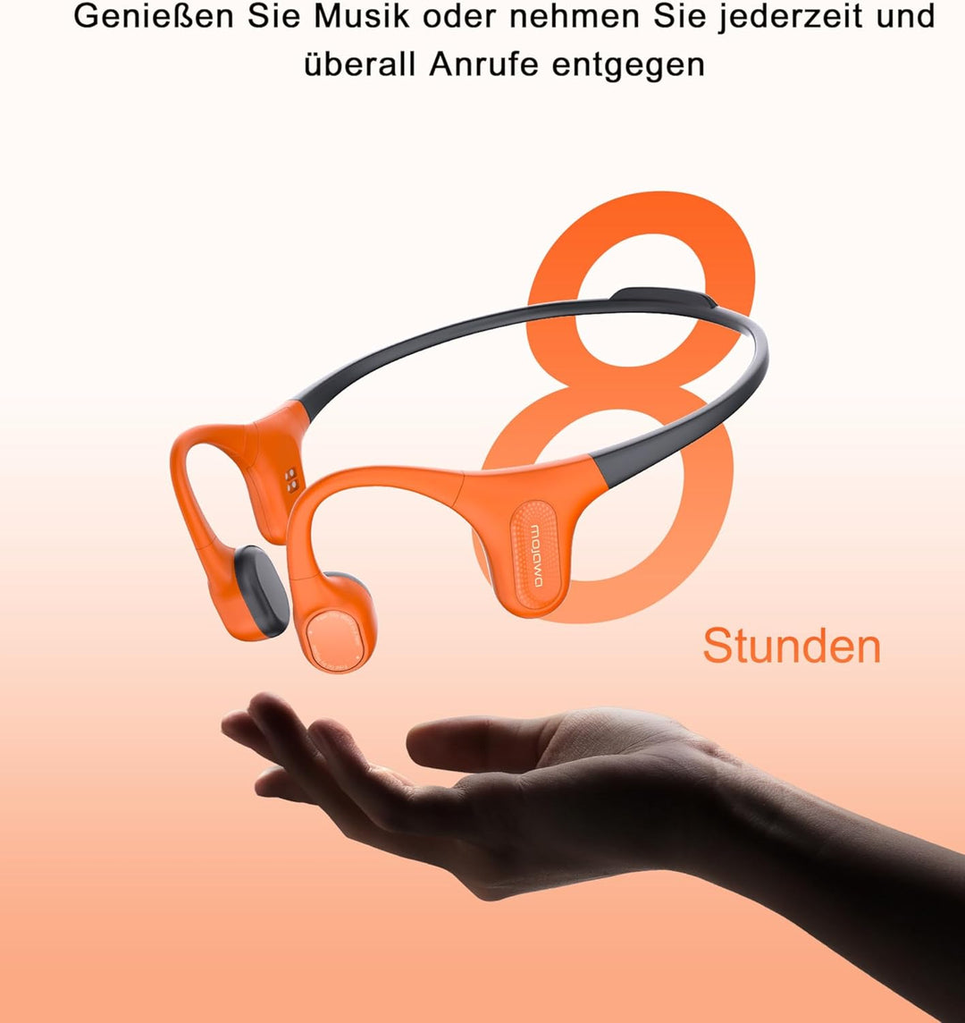 mojawa Aerra Knochenschall-Sportkopfhörer, Open-Ear, Bluetooth 5.2, IP67 wasserdicht, Mikrofon mit G