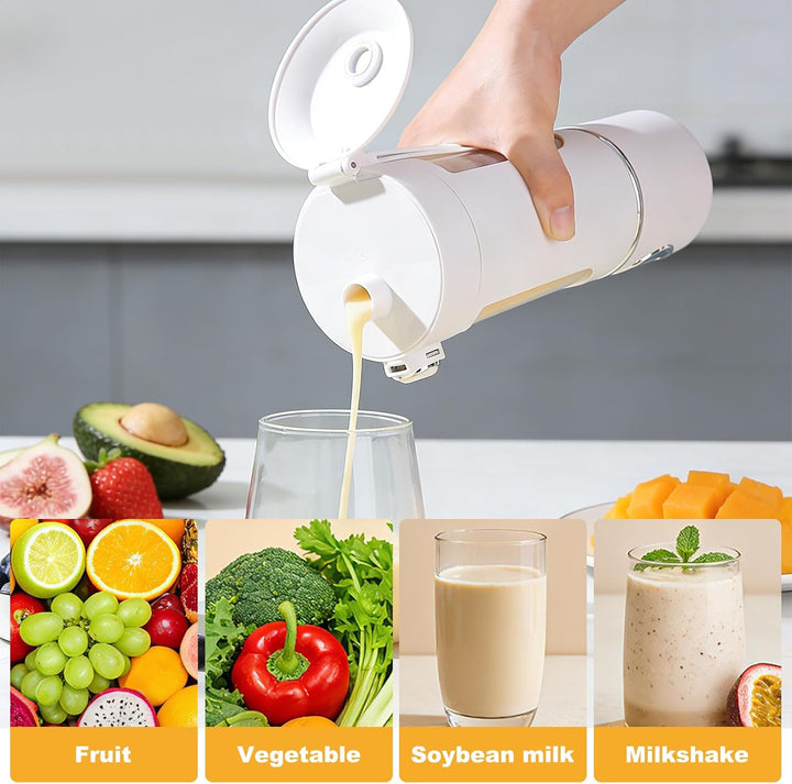 Tragbarer Mixer, 700ml Kleiner Entsafter, Mixer Smoothie Maker to Go mit Digitalanzeige,USB Wiederau