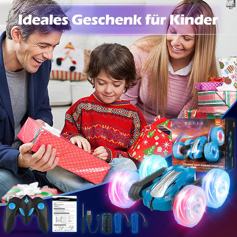 Rodzon Ferngesteuertes Auto 3 4 5 6 7 8 9 Jahre Spiele LED Blinken RC Auto Spielzeug Jungen Weihnach