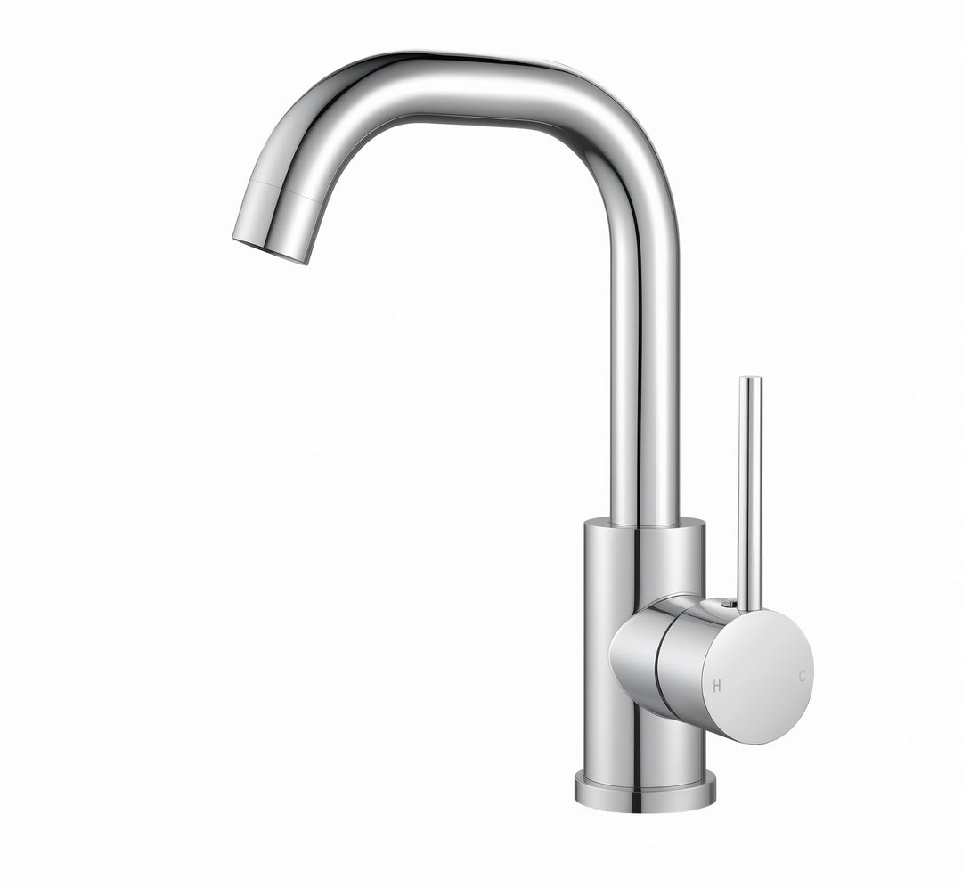 Chrom Wasserhahn Bad 360° Drehbar Edelstahl Waschtischarmatur Armaturen Waschbecken Hoch, Einhebelmi