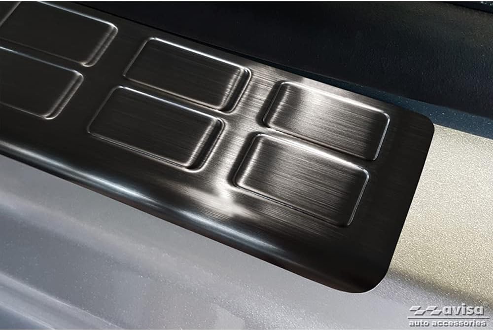 Avisa Black INOX Door sill Protectors Compatible with Citroën Spacetourer &amp; Jumpy/Peugeot Expert &amp; T