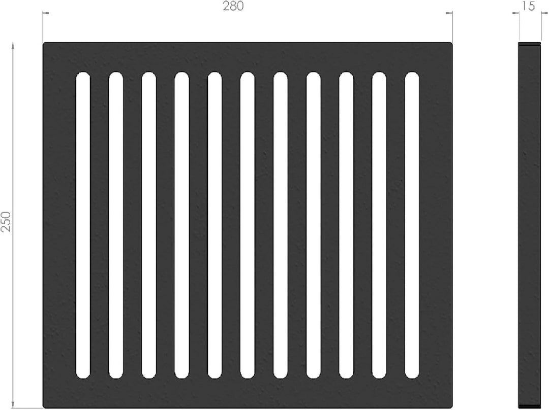 Kaminrost/Ascherost Eckig 280 x 250 x 15 mm passend für Novaline ** Kaminöfen inkl. Modellübersicht