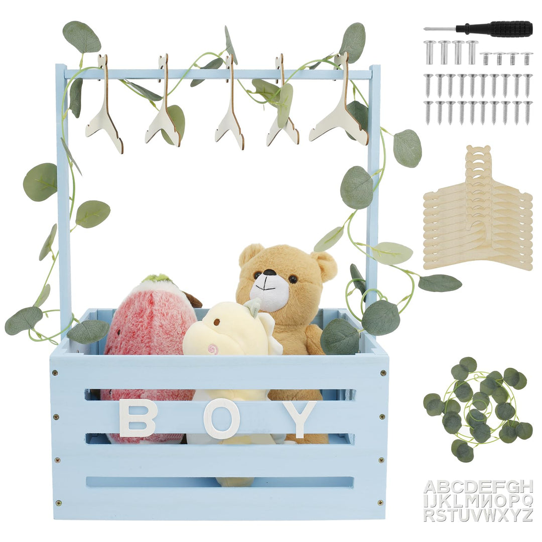 Babykorb mit Griff, Holz Babyparty Schrank Praktischer Holzkiste für Babyparty mit Stange,Schrank fü