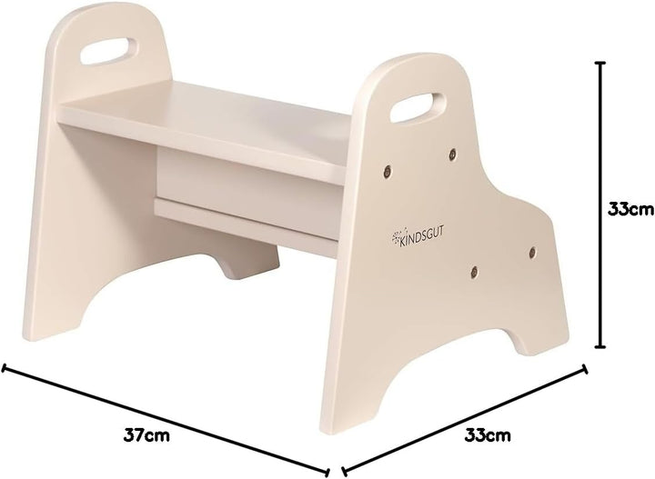 Kindsgut Holztritt, Tritt-Hocker mit 2 Stufen ideal für Kinder, dezente Farben und hochwertige Quali