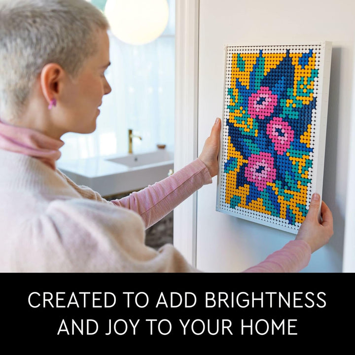 LEGO Art Floral Art 31207 Bauset, kreatives botanisches Wanddekor-Projekt, entspannendes DIY-Kit für