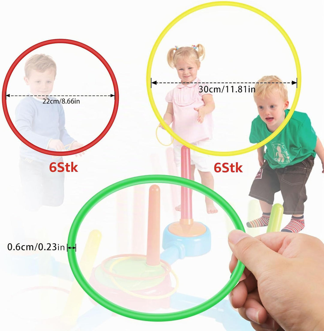 OOTSR 12 stücke Kunststoff Toss Ringe Set für Ring Toss Spiel, 22cm und 30cm Drinnen draussen Kinder