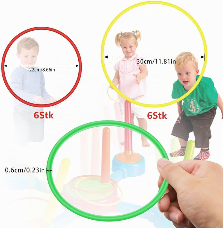 OOTSR 12 stücke Kunststoff Toss Ringe Set für Ring Toss Spiel, 22cm und 30cm Drinnen draussen Kinder