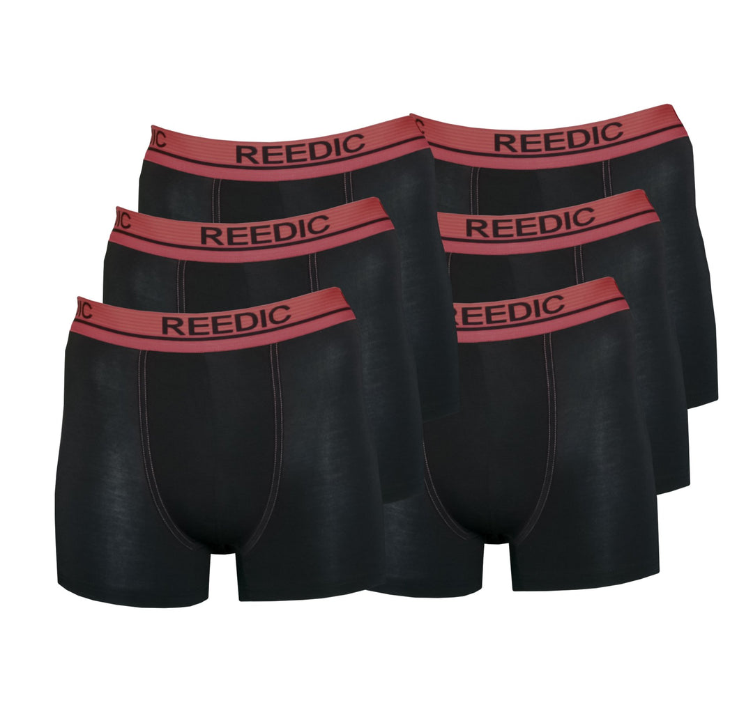 Reedic Herren Boxershorts, Modal, 6er Pack, Grösse Medium (M), Farbe 6X schwarz