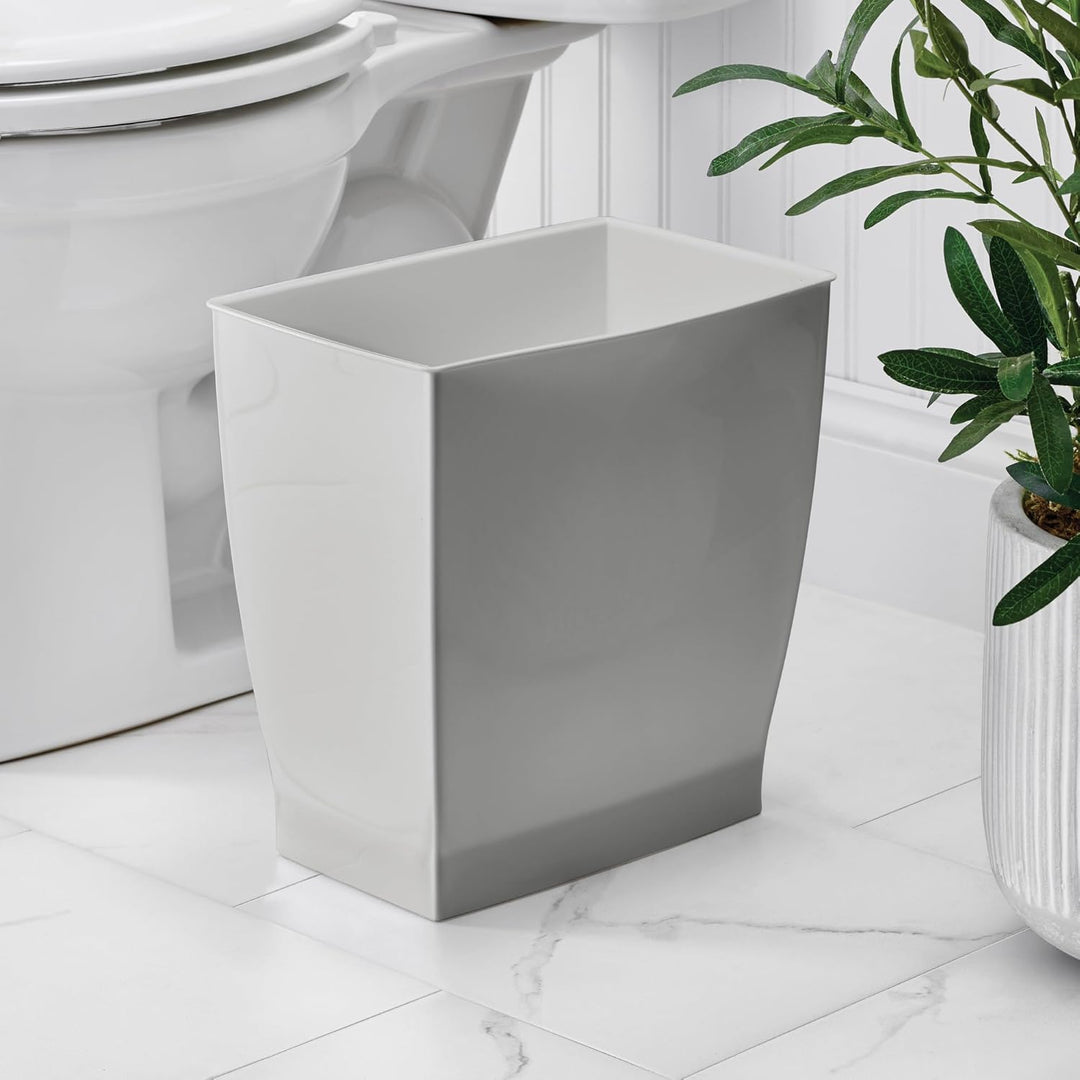 iDesign InterDesign Rechteckiger Spa-Abfalleimer, 11 Liter, grau, Gray, Grau