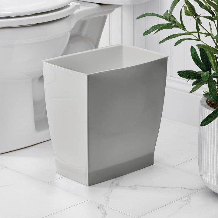 iDesign InterDesign Rechteckiger Spa-Abfalleimer, 11 Liter, grau, Gray, Grau