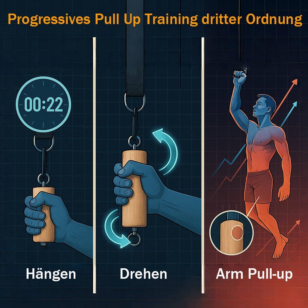 Holz Klimmzuggriffe Handgriffe，Klettergriffe Trainingsset für Krafttraining， Armkrafttrainer，Klimmzu