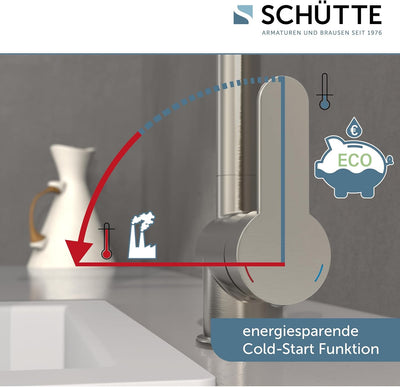 SCHÜTTE LONDON Küchenarmatur mit ausziehbarer Geschirrbrause, 360 Grad schwenkbarer Wasserhahn für d