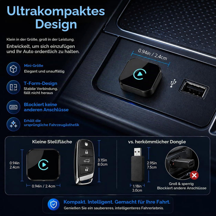 Sunweyer S40 Super Mini CarPlay Adapter Wireless Android Auto Car Kit - für Fahrzeuge mit werksseiti
