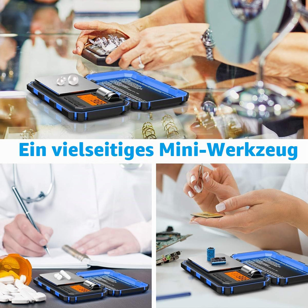 Brifit Feinwaage 0,01g, 200 x 0.01g Taschenwaage Digitalwaage mit EIN 50g Edelstahl Kalibriergewicht