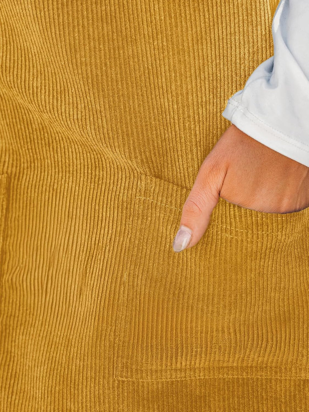 CUPSHE Damen Latzrock Quadratischer Ausschnitt Hosenträger Taschen Cord Latzkleid Overallkleid Freiz