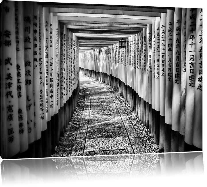 Pixxprint Japanischer Tempel als Leinwandbild/Grösse: 100x70 / Wandbild/Kunstdruck/fertig bespannt,