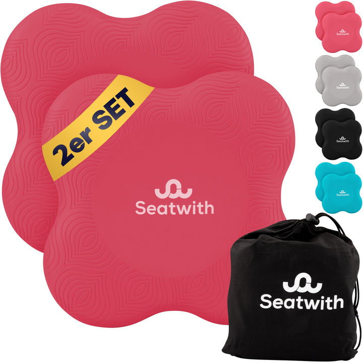 Yoga-Knie-Pad 2er Pack Kniekissen mit Transportbeutel+Trainingsanleitung PDF Maximale Entlastung und