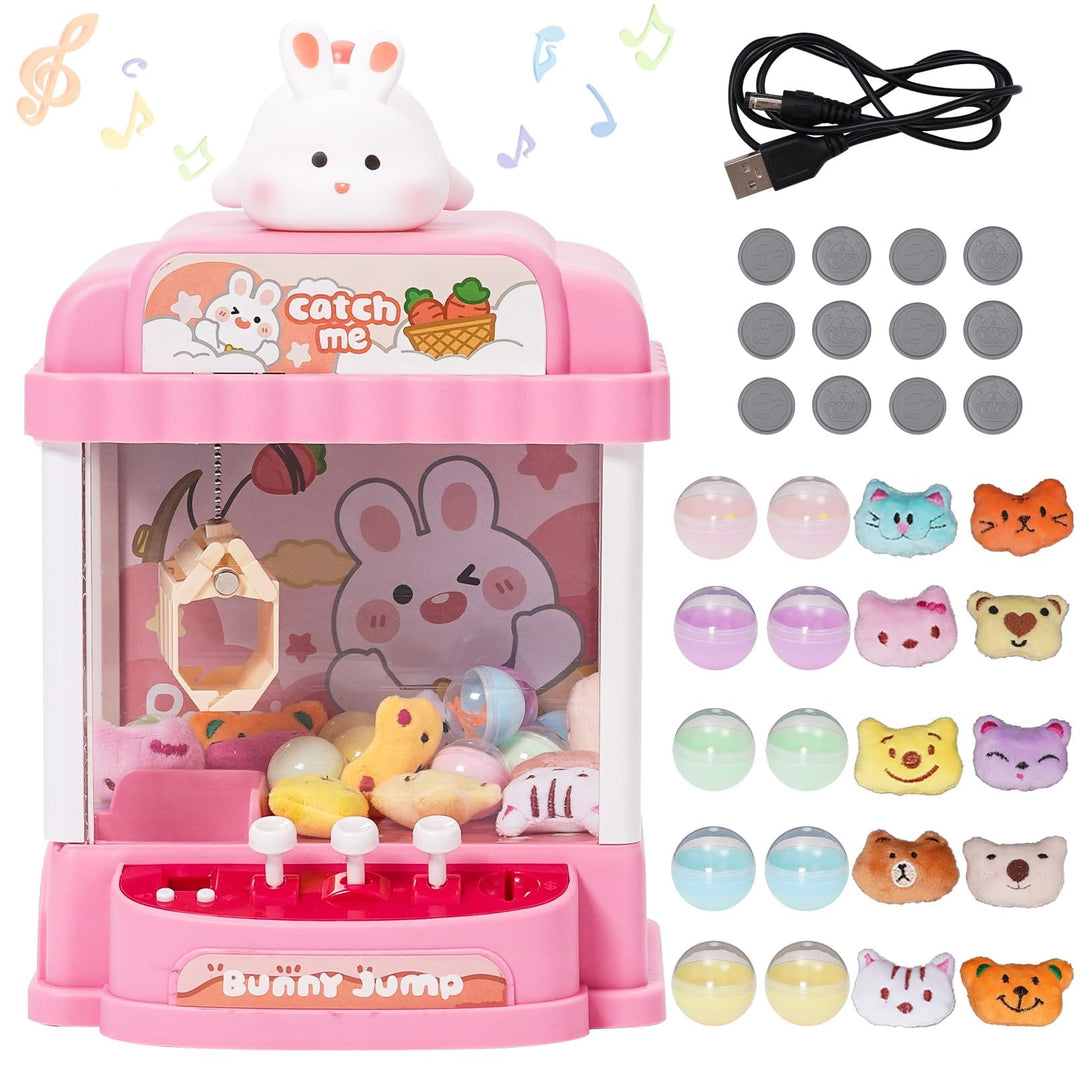Greifautomat Kinder mit 10 PlüSchtiere und 10 Gashapons SüssIgkeiten Automat für Kinder Candy Grabbe