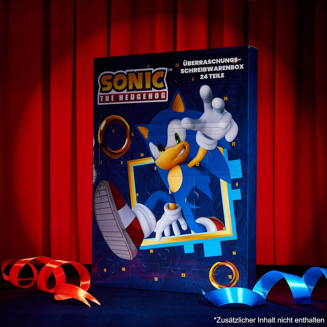 Sonic The Hedgehog Adventskalender 2024 - Schreibwaren Weihnachtskalender Jungen und Mädchen