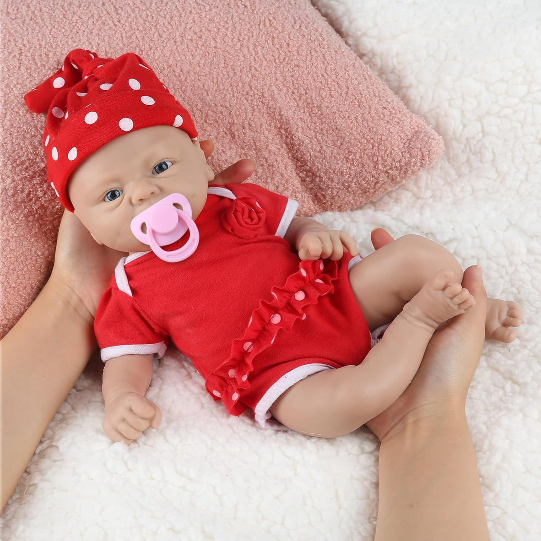 IVITA Ganzkörper Silikon Reborn Baby Puppe Offener Mund Neugeborene Babypuppe Zwillinge Babypuppe We