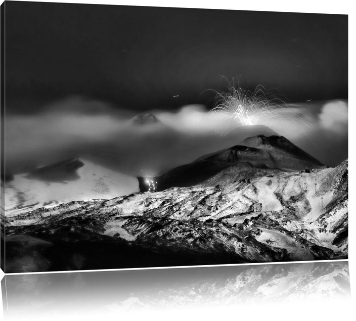 Pixxprint Gefährlicher Vulkanausbruch als Leinwandbild/Grösse: 100x70 / Wandbild/Kunstdruck/fertig b