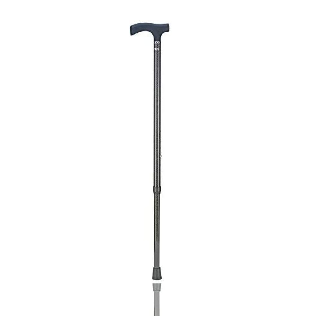 OSSENBERG Carbonstock mit Fritzgriff - Verstellbarer Gehstock - Gehhilfe mit hoher Belastbarkeit - S