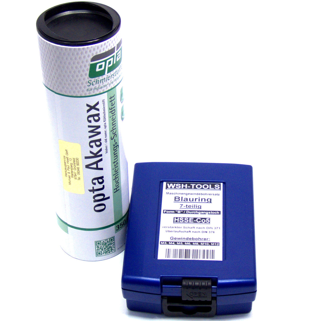 WSH-TOOLS Maschinengewindebohrer Set Blauring Durchgangsloch M3, M4, M5, M6, M8, M10, M12 HSSE-Co5 7