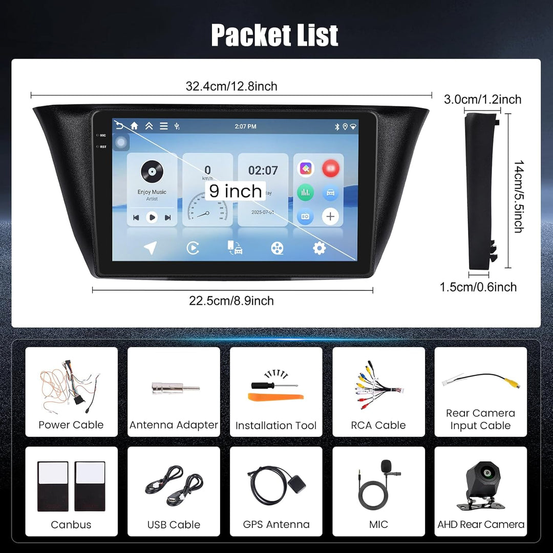 Hikity 4+128G Android 15 Autoradio für Iveco Daily VI 2014-2021, 9" Bildschirm Radio mit Wireless Ca