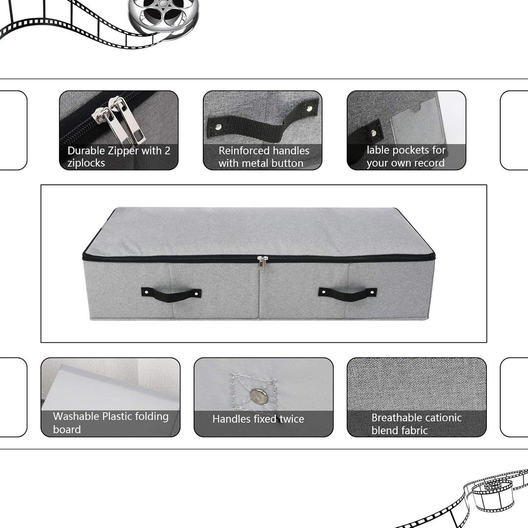 Omygarden Faltbarer Stoff unter Bett Aufbewahrungsbox mit Kunststoff-Stützfutter, Decken Kleidung Tr