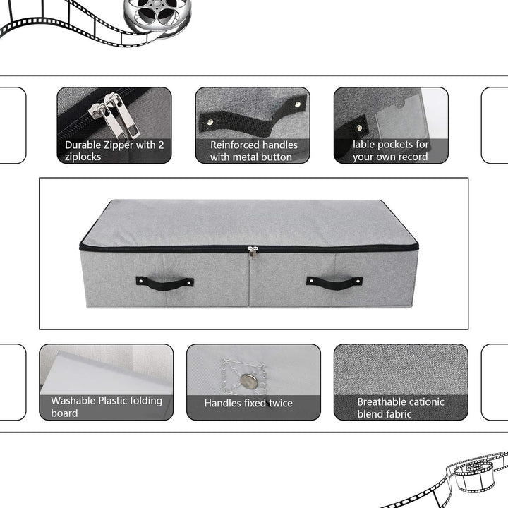 Omygarden Faltbarer Stoff unter Bett Aufbewahrungsbox mit Kunststoff-Stützfutter, Decken Kleidung Tr