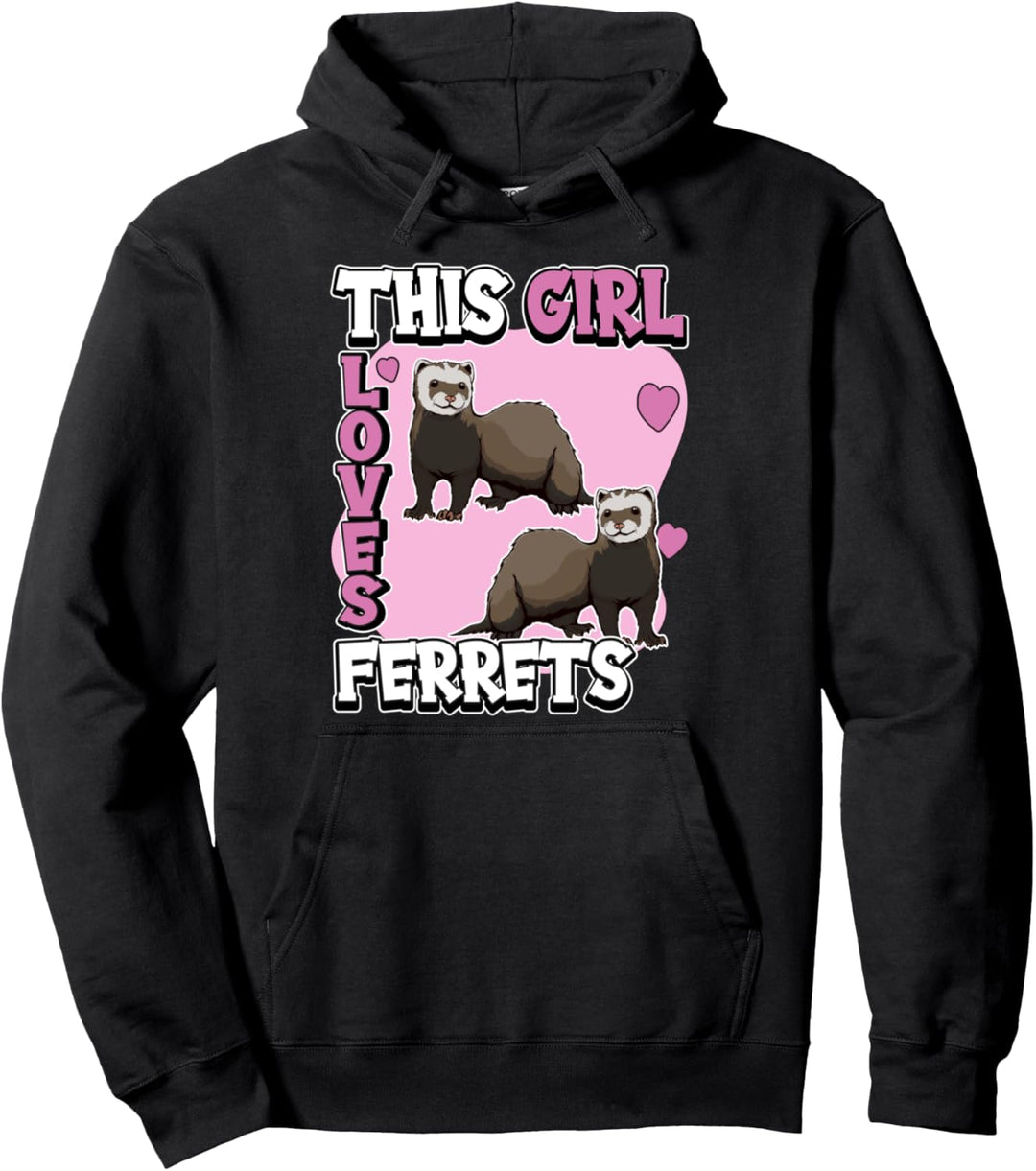 Mädchen This Girl Loves Ferrets Frettchen Pullover Hoodie
